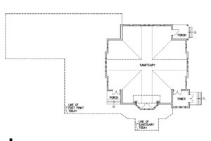 floor plan showing original footprint of the church